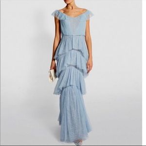 NWT Marchesa Notte Lace Tiered Gown